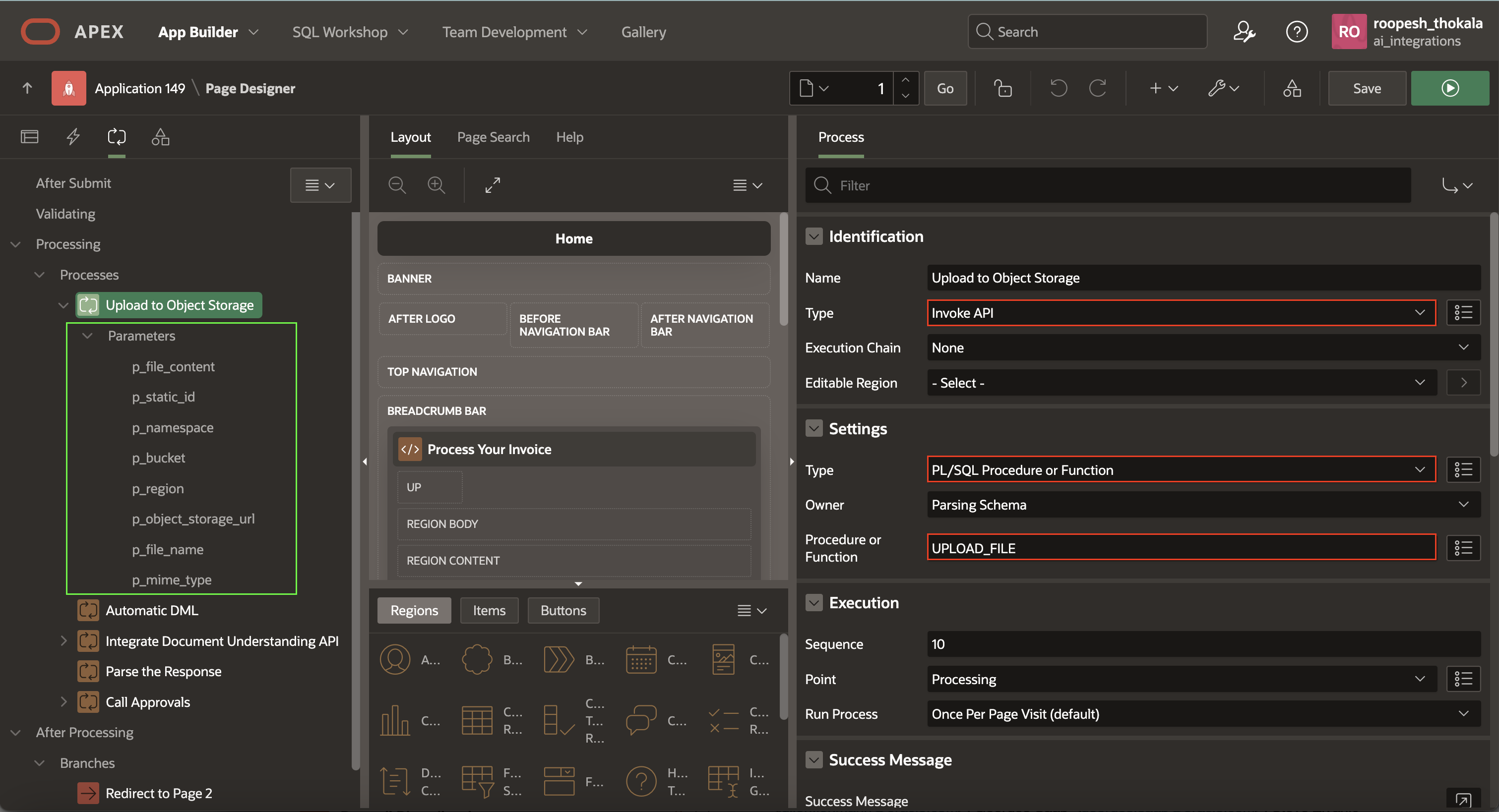 APEX integration with OCI DU Process - 1