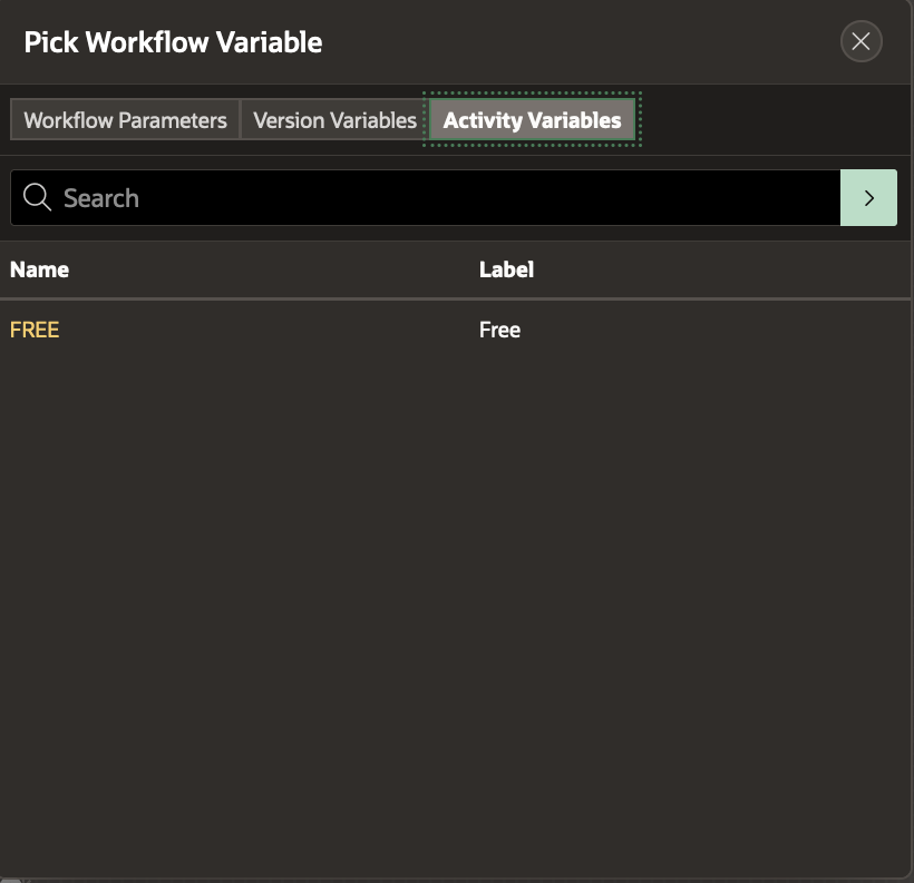 Item Picker for Activity Variable