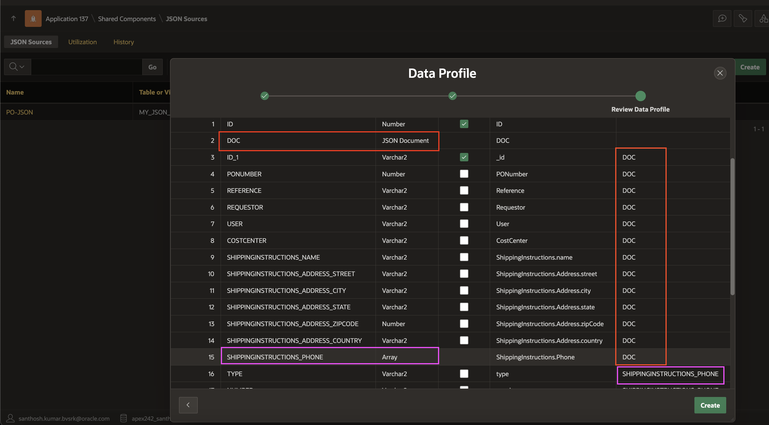 Data Profile JSON Sources