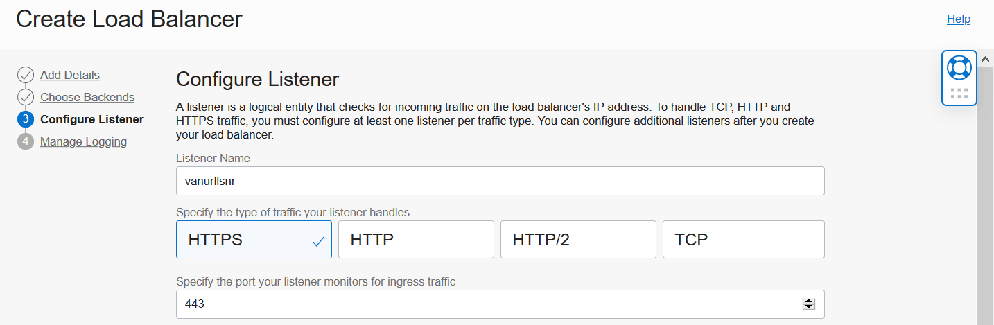Load Balancer creation wizard screen 7
