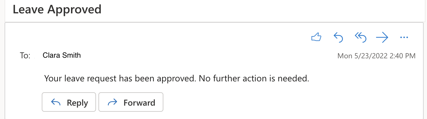 Leave Approved Email