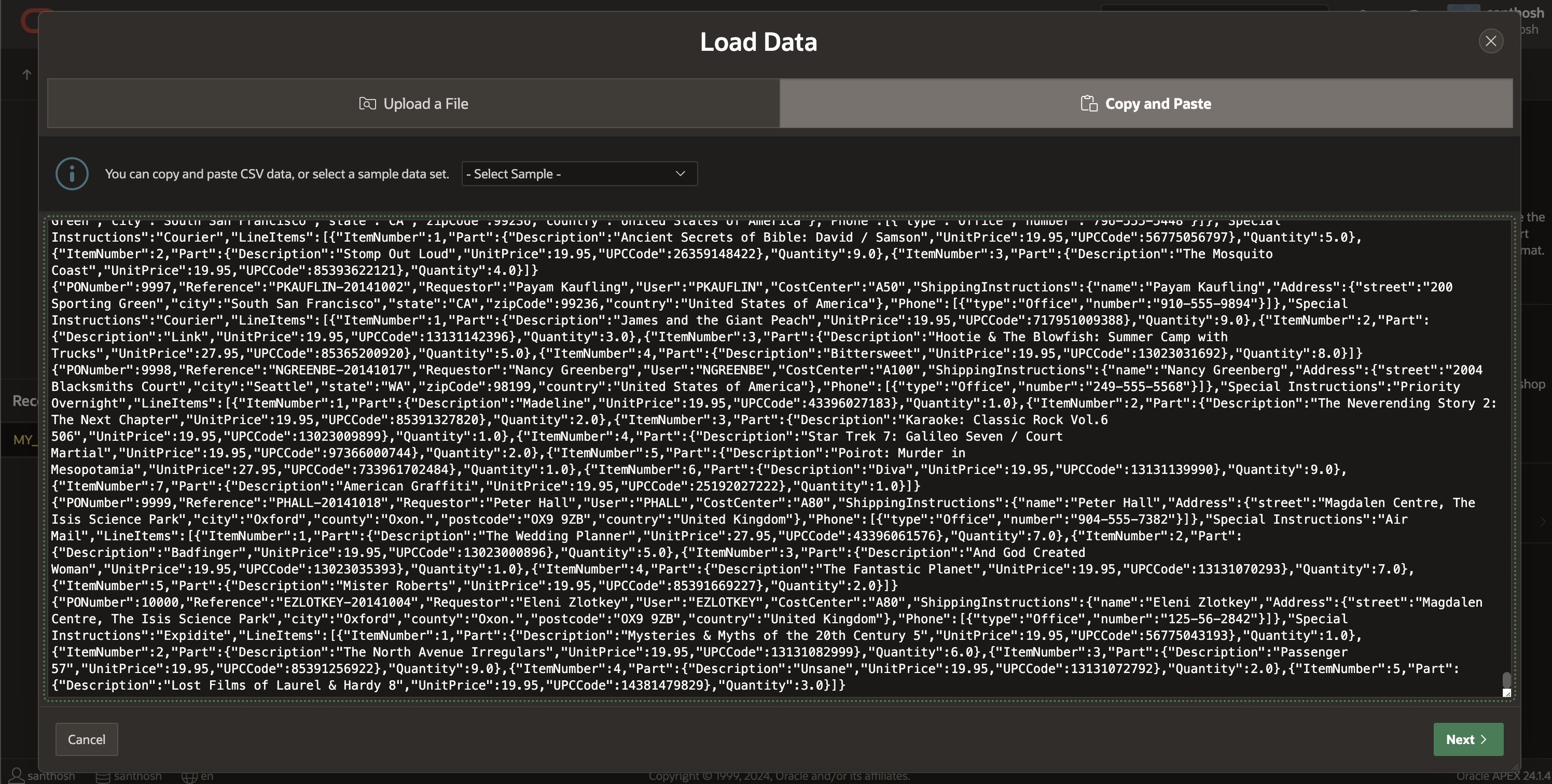 JSON File Data
