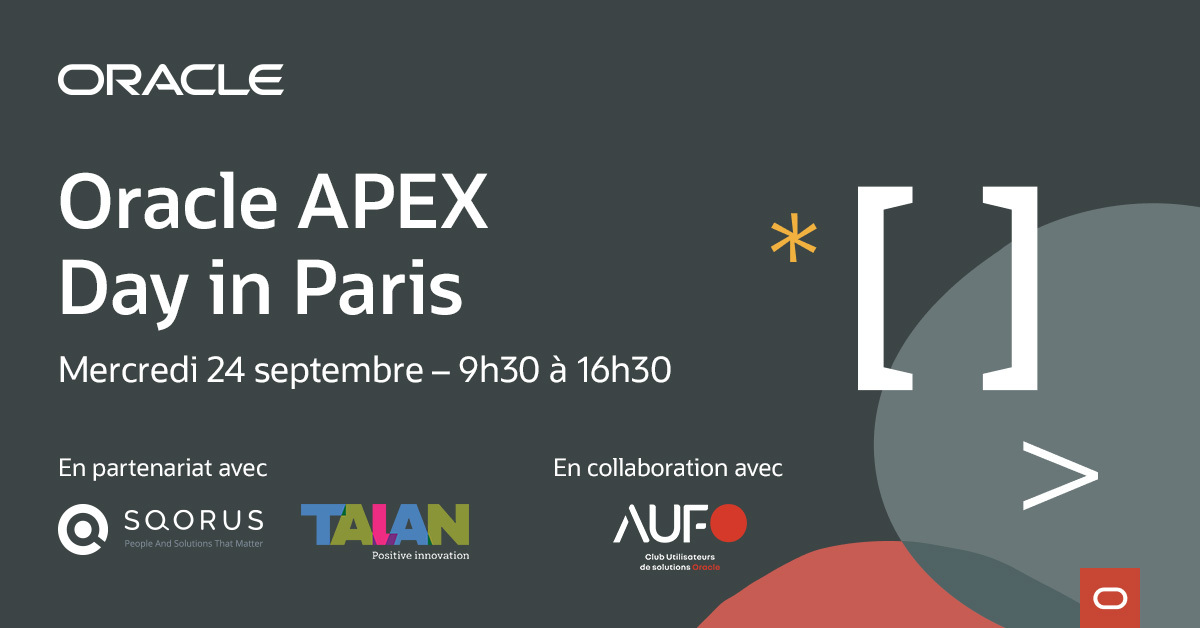 The first Oracle APEX Day in Paris is coming to you!