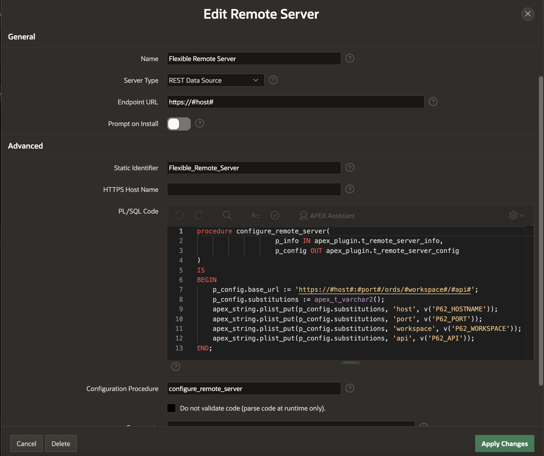Flexible Remote Server Configuration