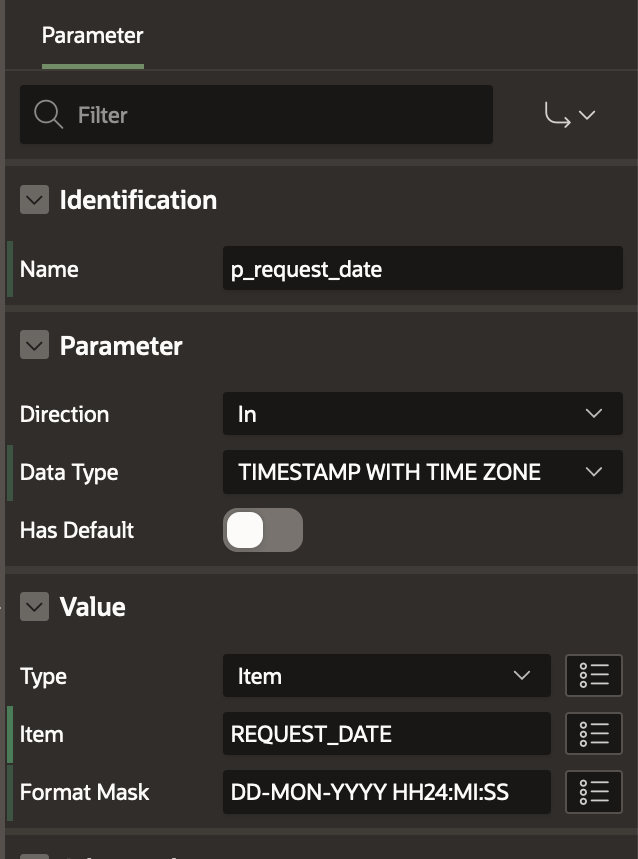 Request Date Param Settings