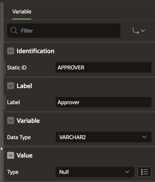 Approver variable