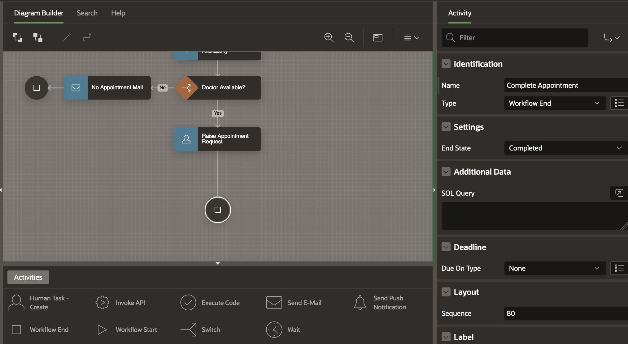 Complete Appointment Workflow End Activity