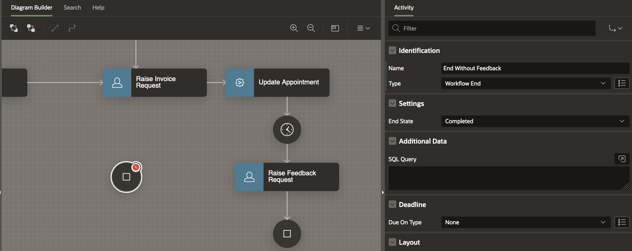 Complete Without Feedback End Activity