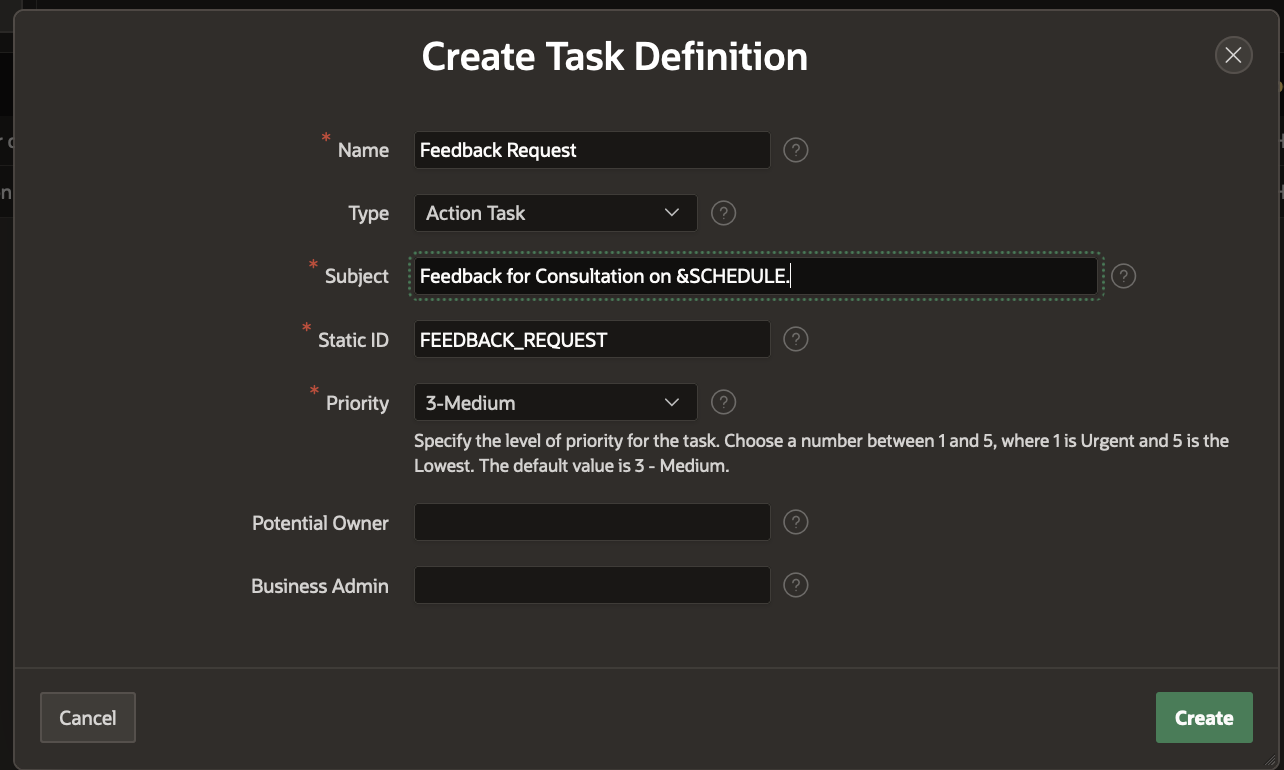 Feedback Request Action Task