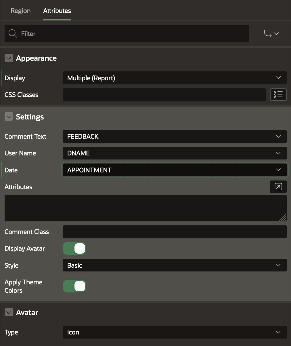 Feedback Attributes