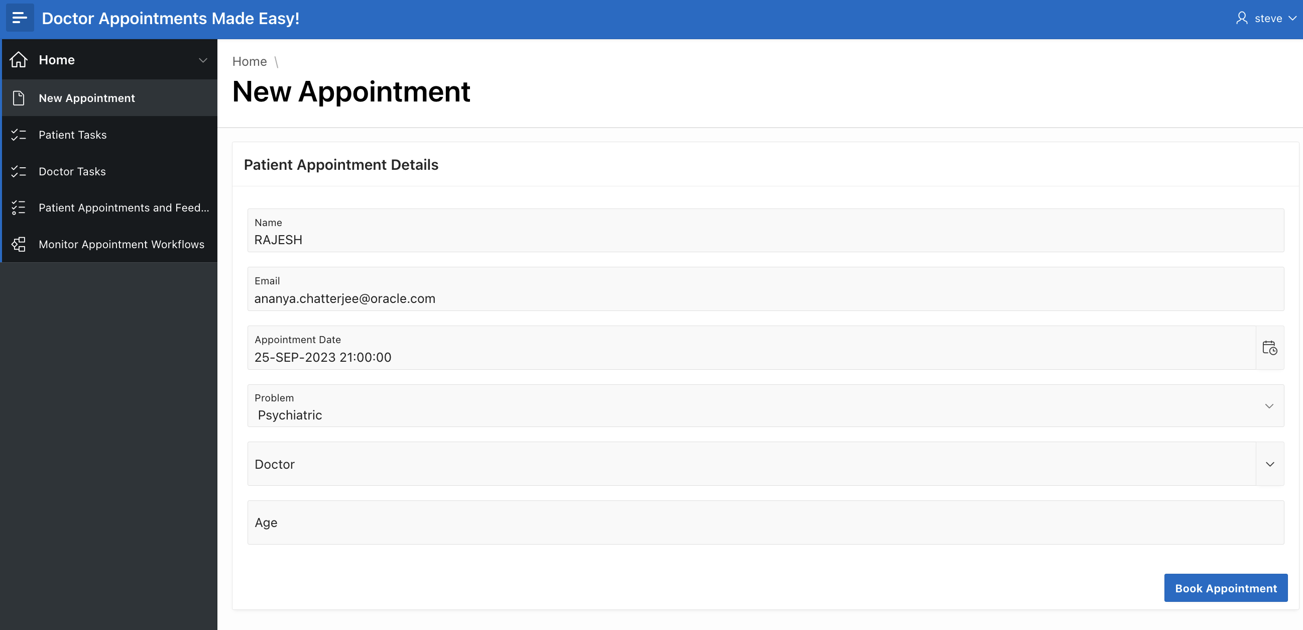 Book Appointment For Rajesh