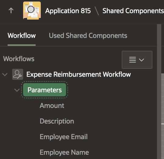 Reimbursement Workflow Parameters