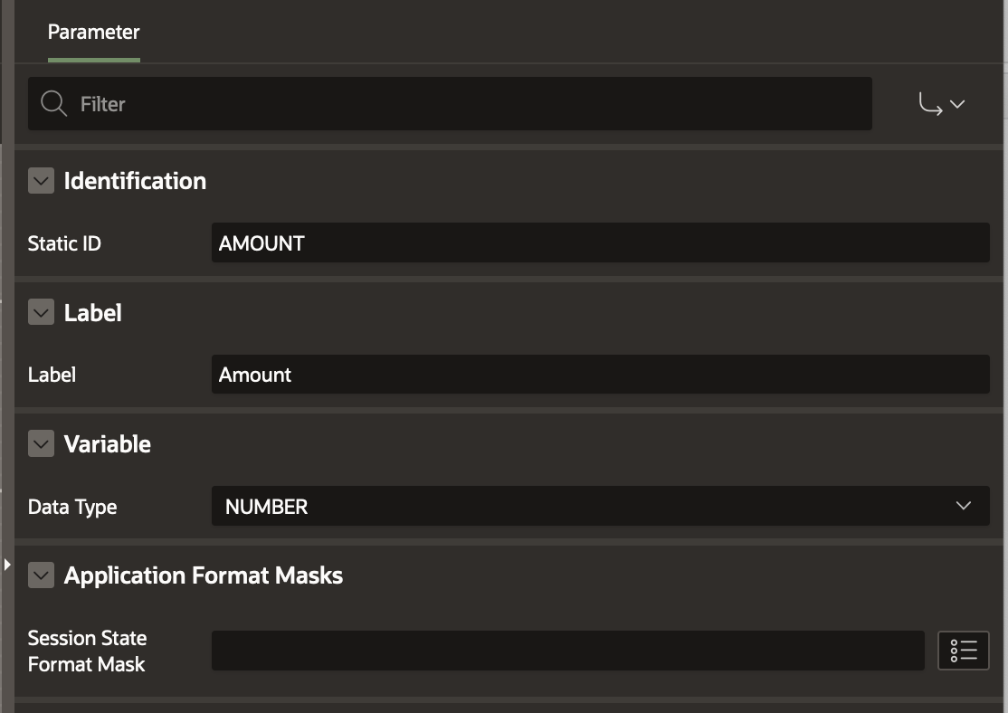 Amount Parameter
