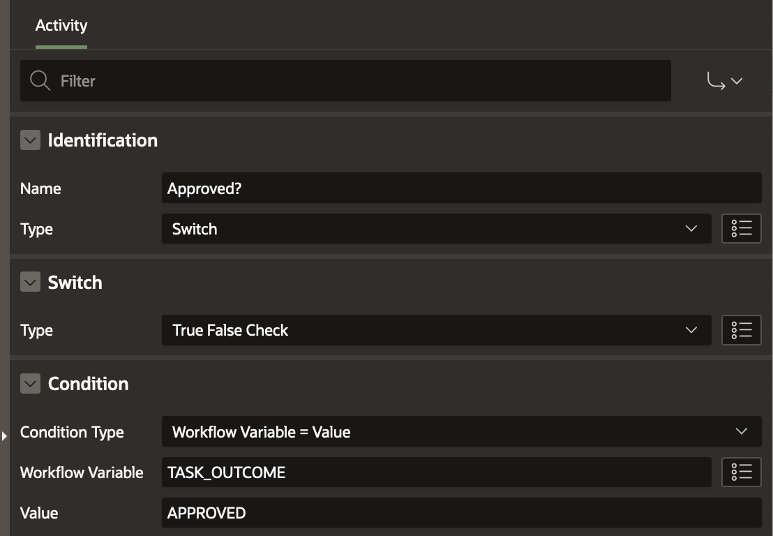 Approved? Workflow Switch Activity
