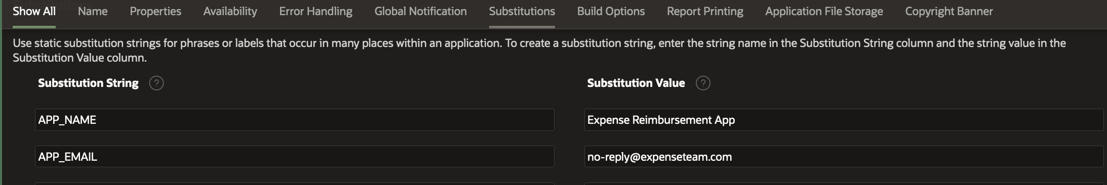 Edit Application Properties APP_EMAIL