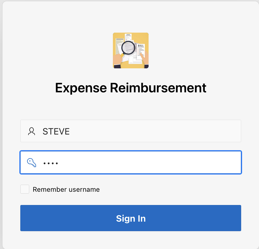 Login to Submit Expense