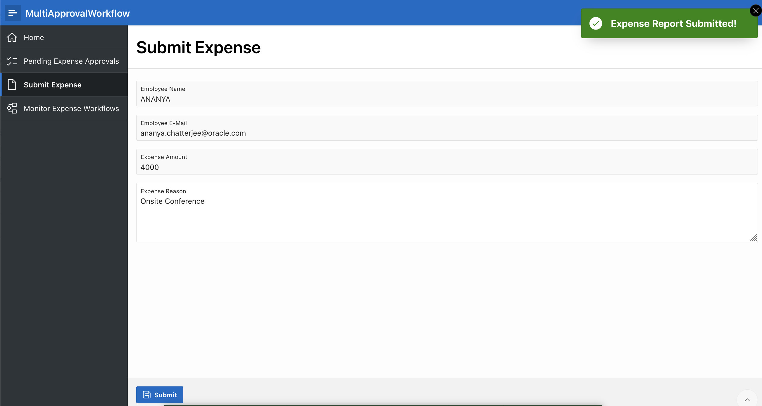 Submit Expense Report