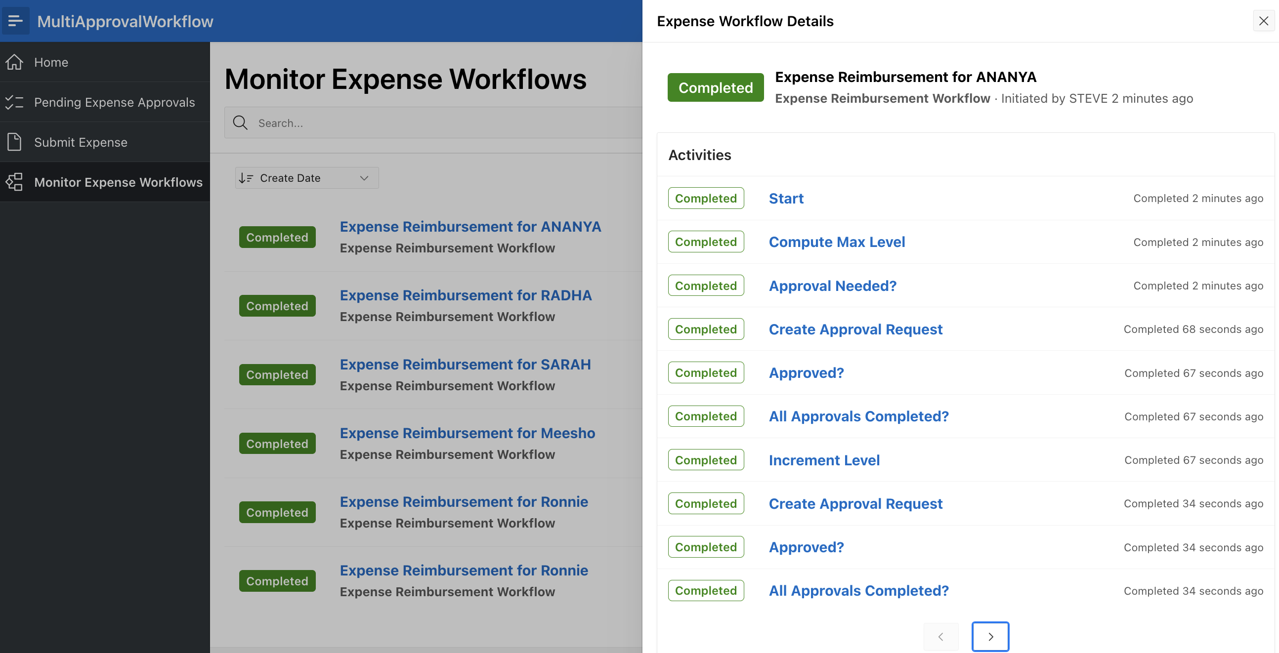 Workflow Completed Screen 1