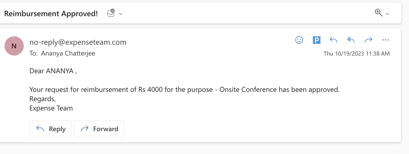 Approval Email
