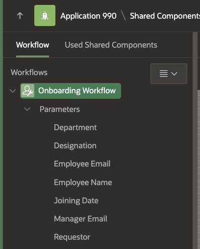 Onboarding Workflow Parameters
