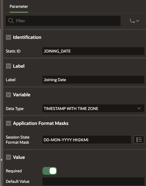 Joining Date Parameter