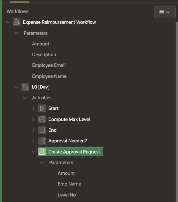 Reimbursement Request Task Params setting