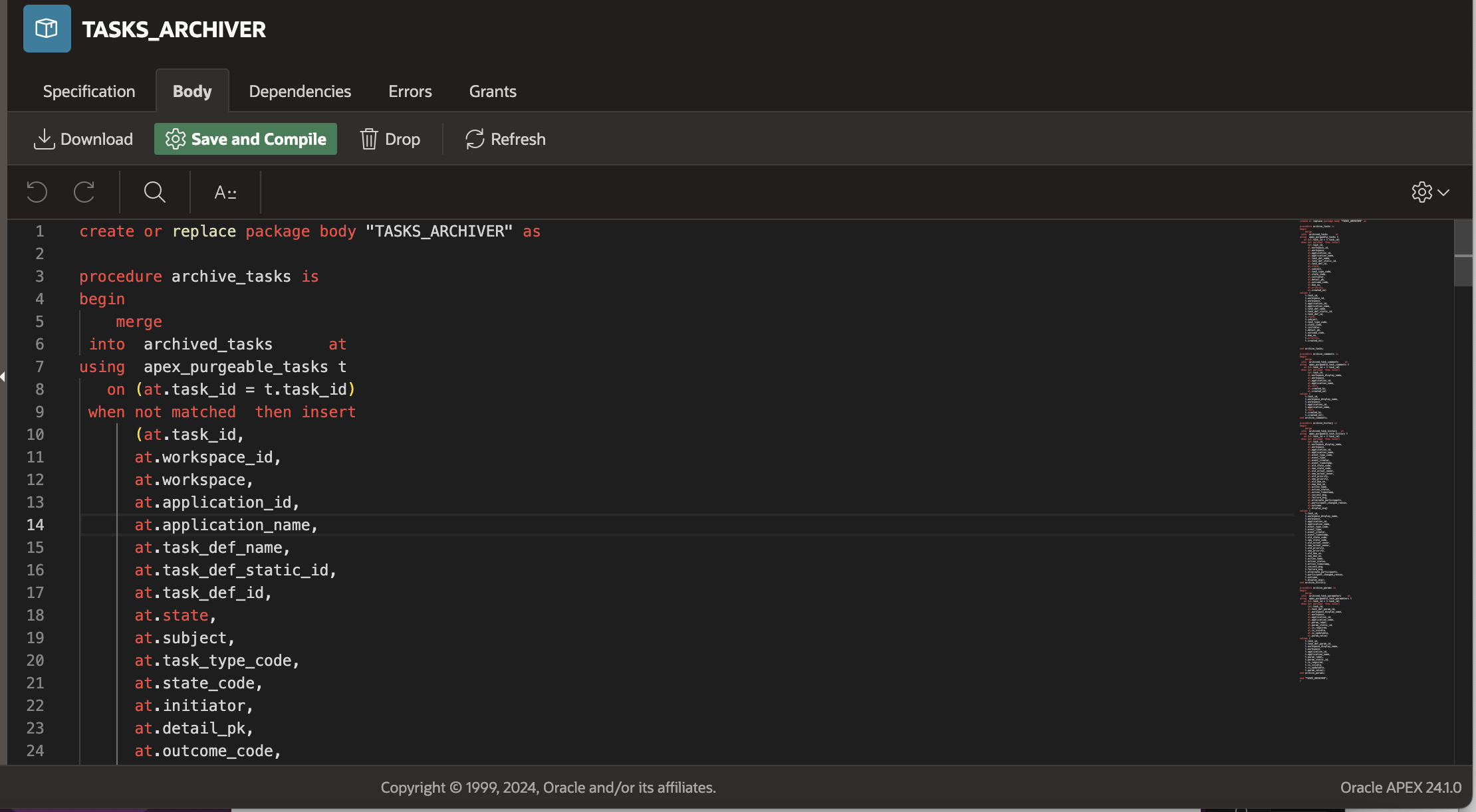 Tasks Archiver Body