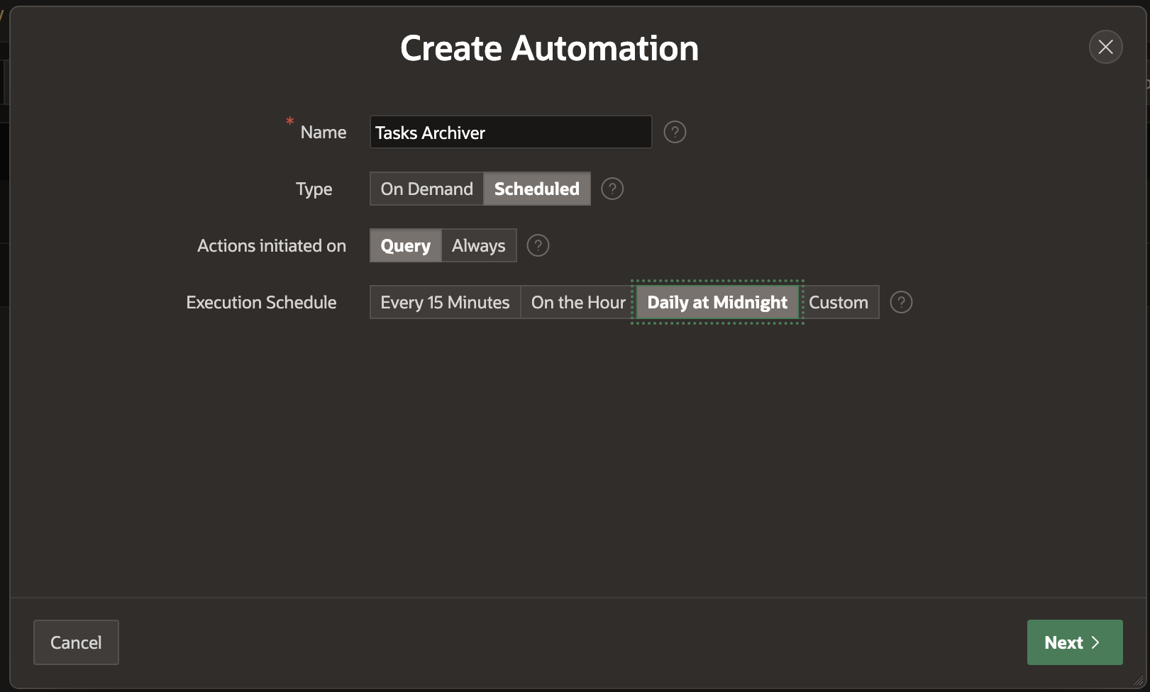 Tasks Archiver Automation