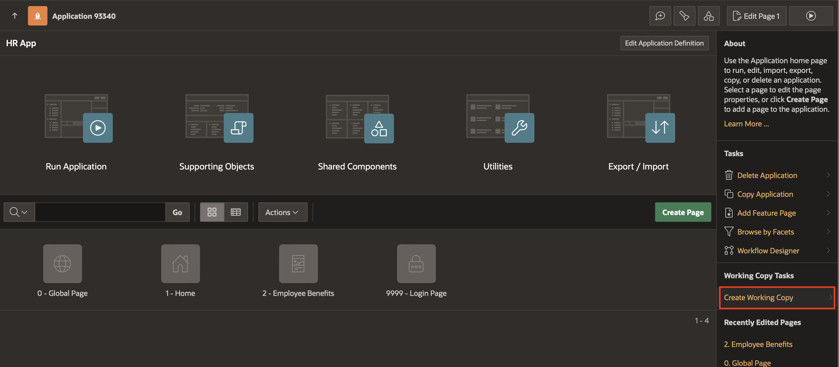 Create Working Copy