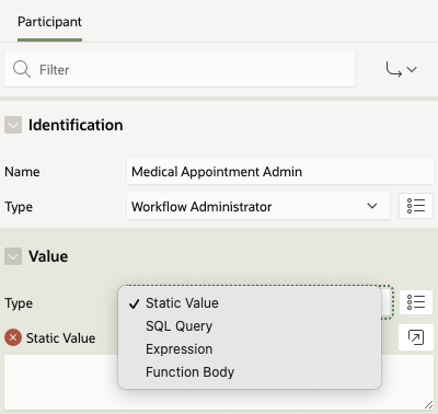 Configuring the settings of the new participant in the Properties section