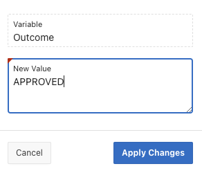 Correct the typo for Workflow Variable 'Outcome'