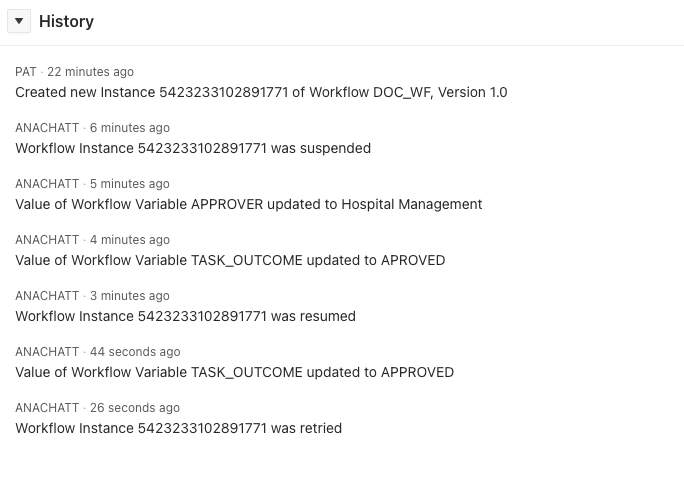 History of the Doctor Appointment Workflow for patient Rajesh