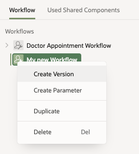 Creating a new Workflow Version