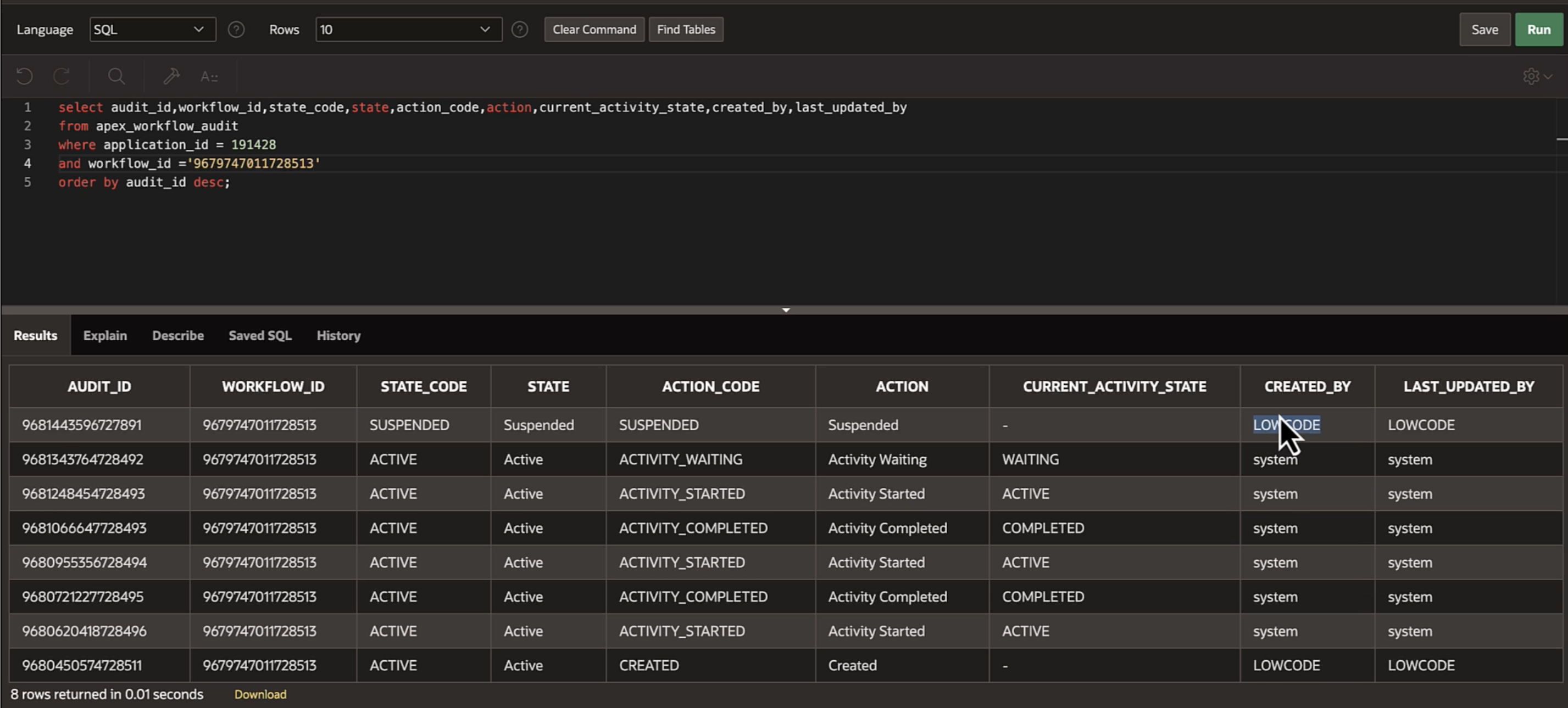 		 Workflow Instances Suspended ByUser
