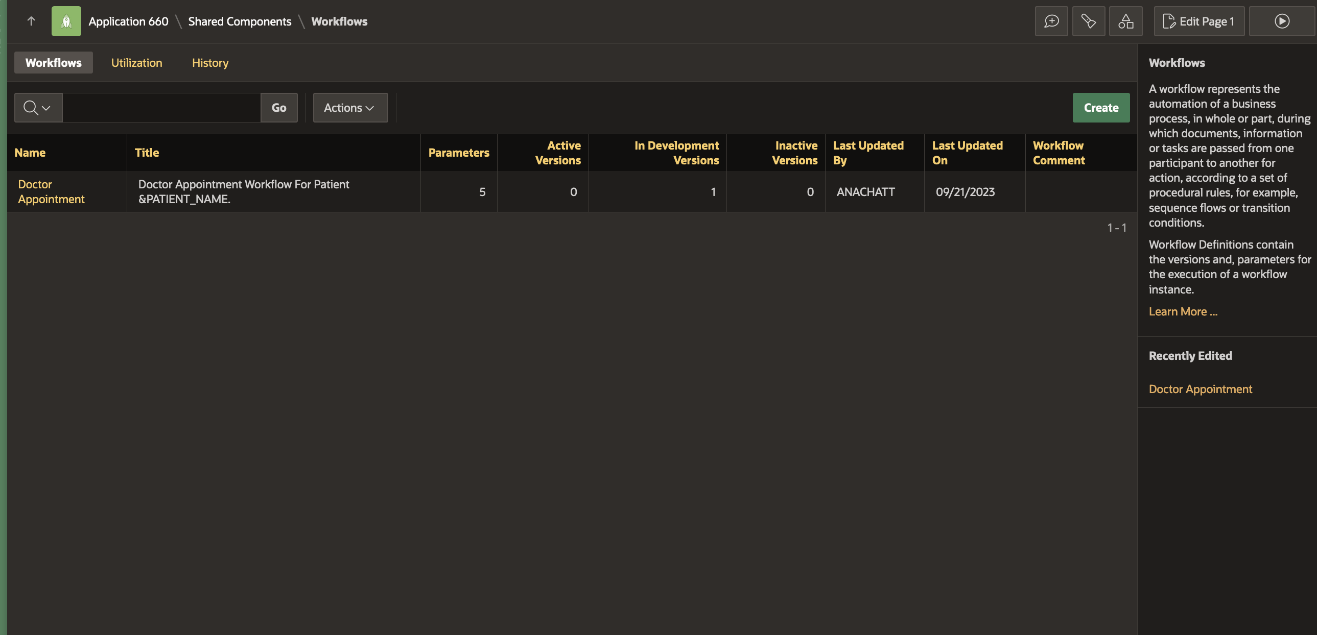Workflow Reports Page