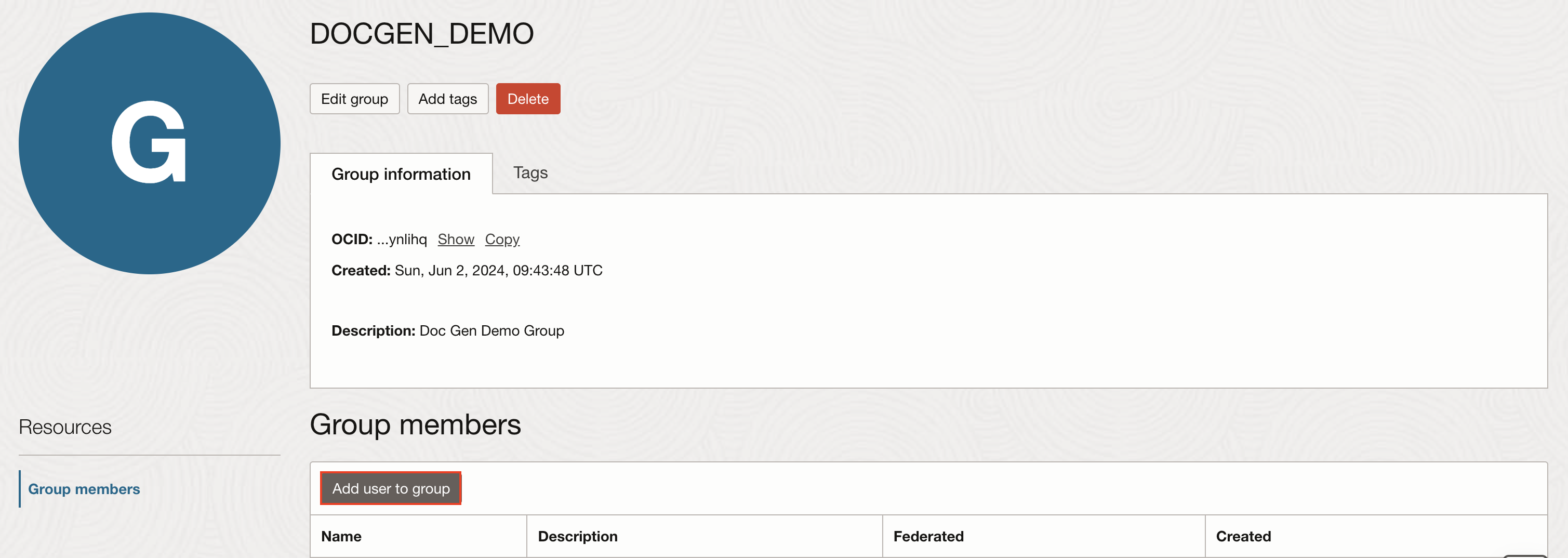 add user to the group