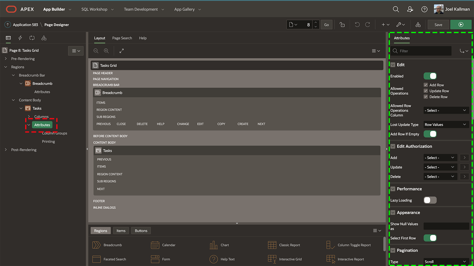 Page Designer in APEX 20.1