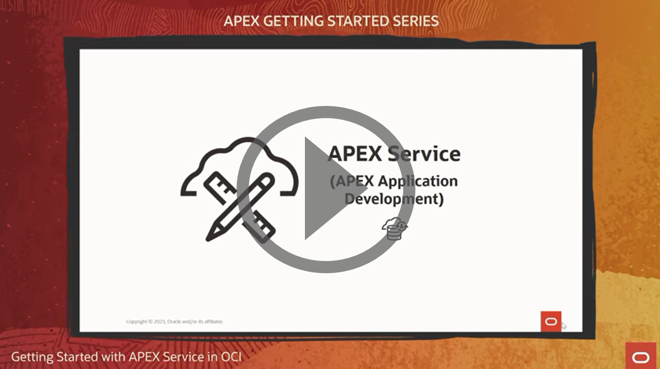 Image for create APEX Service instance video