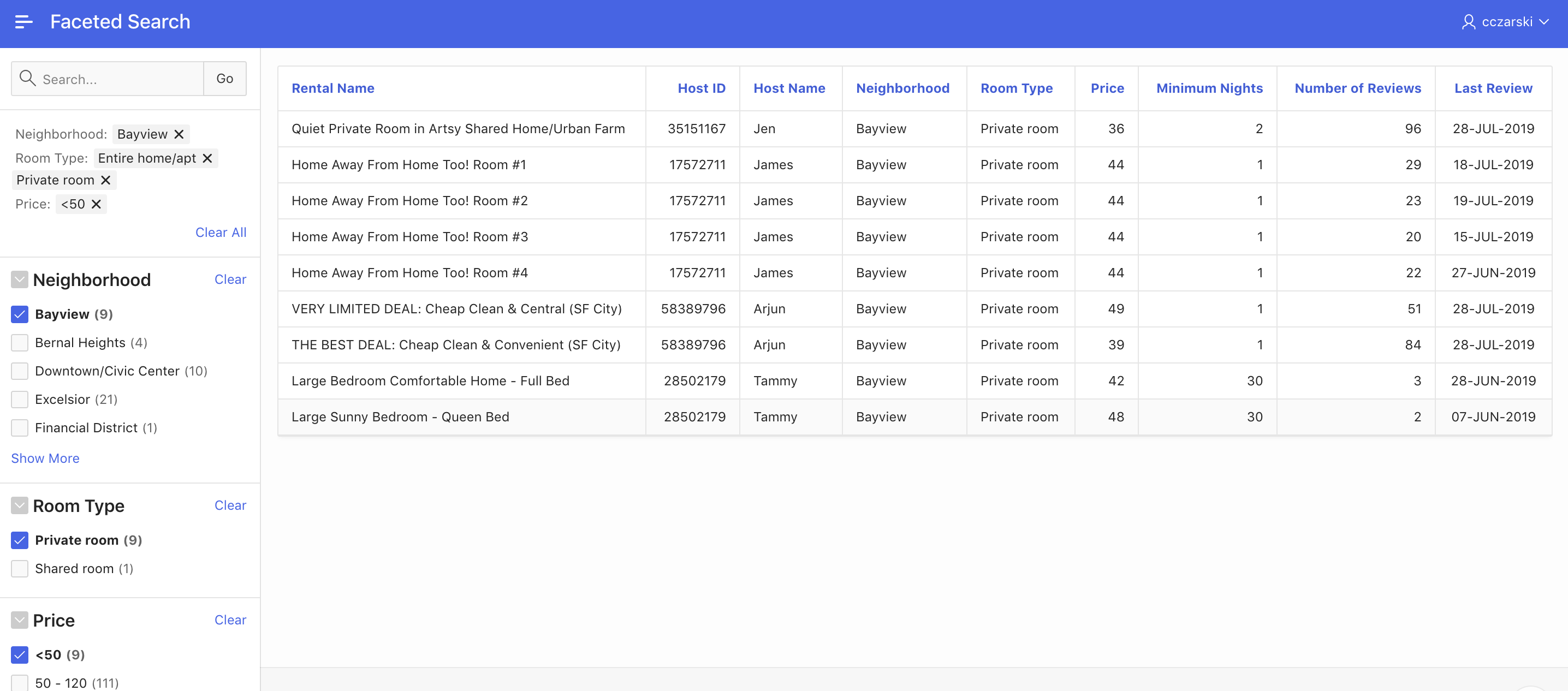 Faceted Search in APEX 19.2