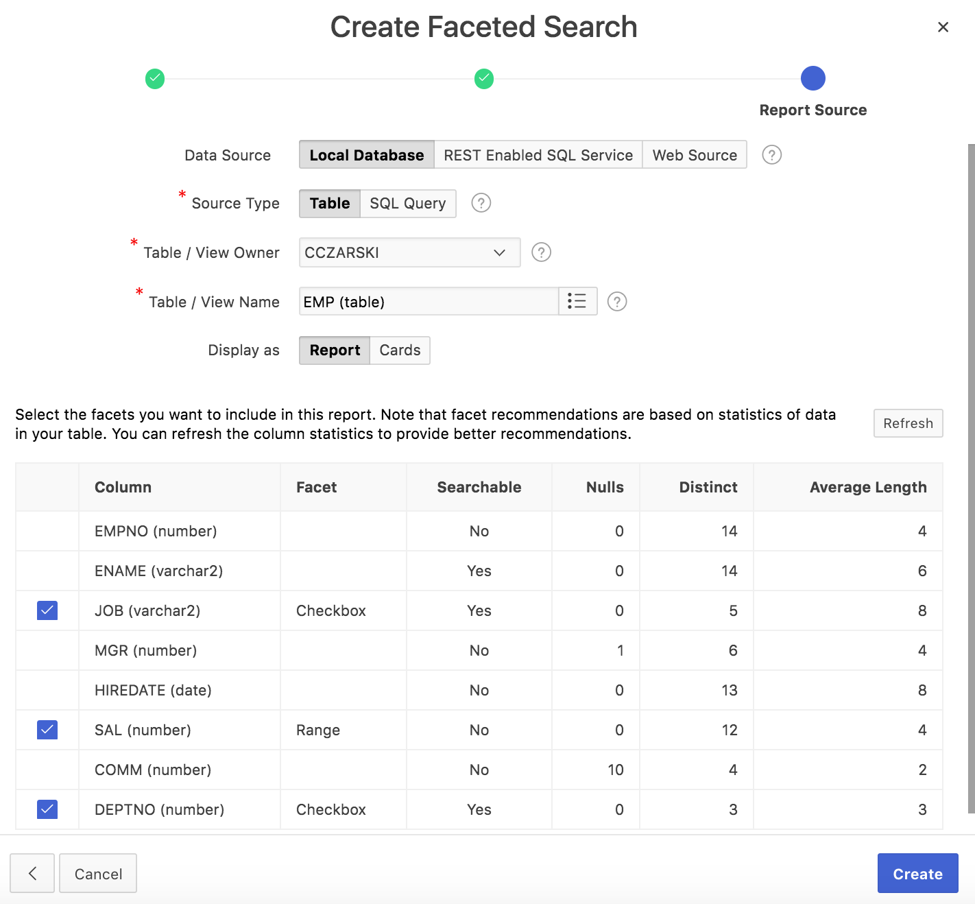 Pick Data Source for faceted search page