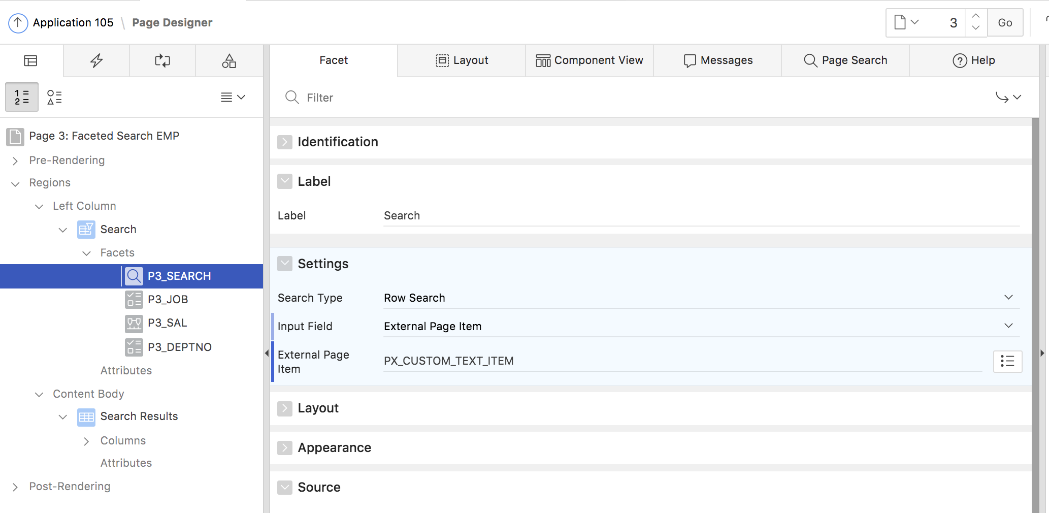 Configure a custom text item for the Search Facet