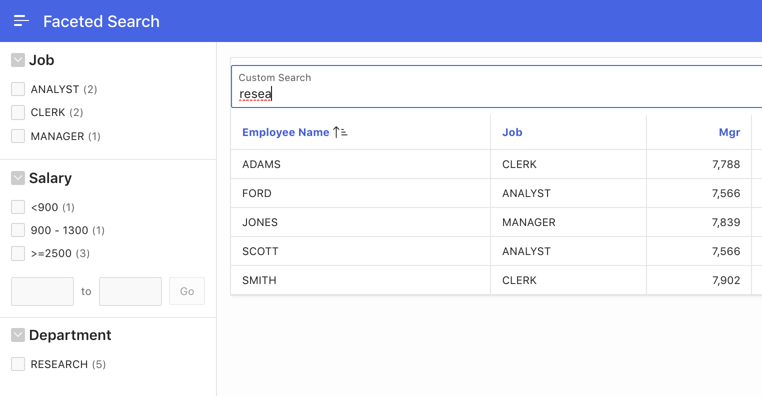 External Page Item as Search Facet