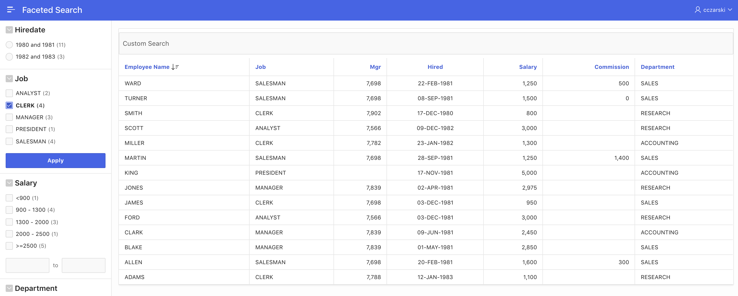 Batch change for Faceted Search