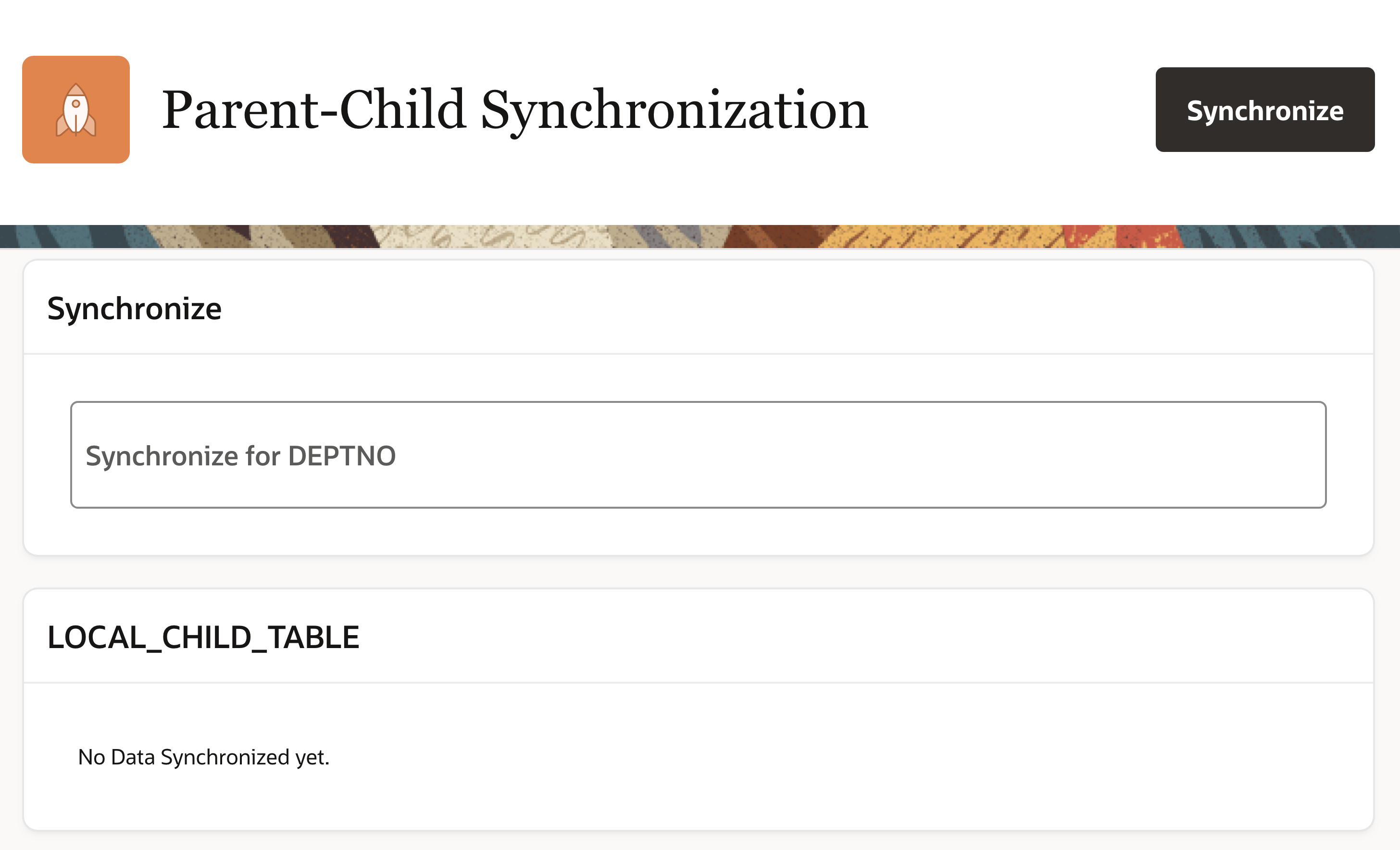 The table is empty at the beginning