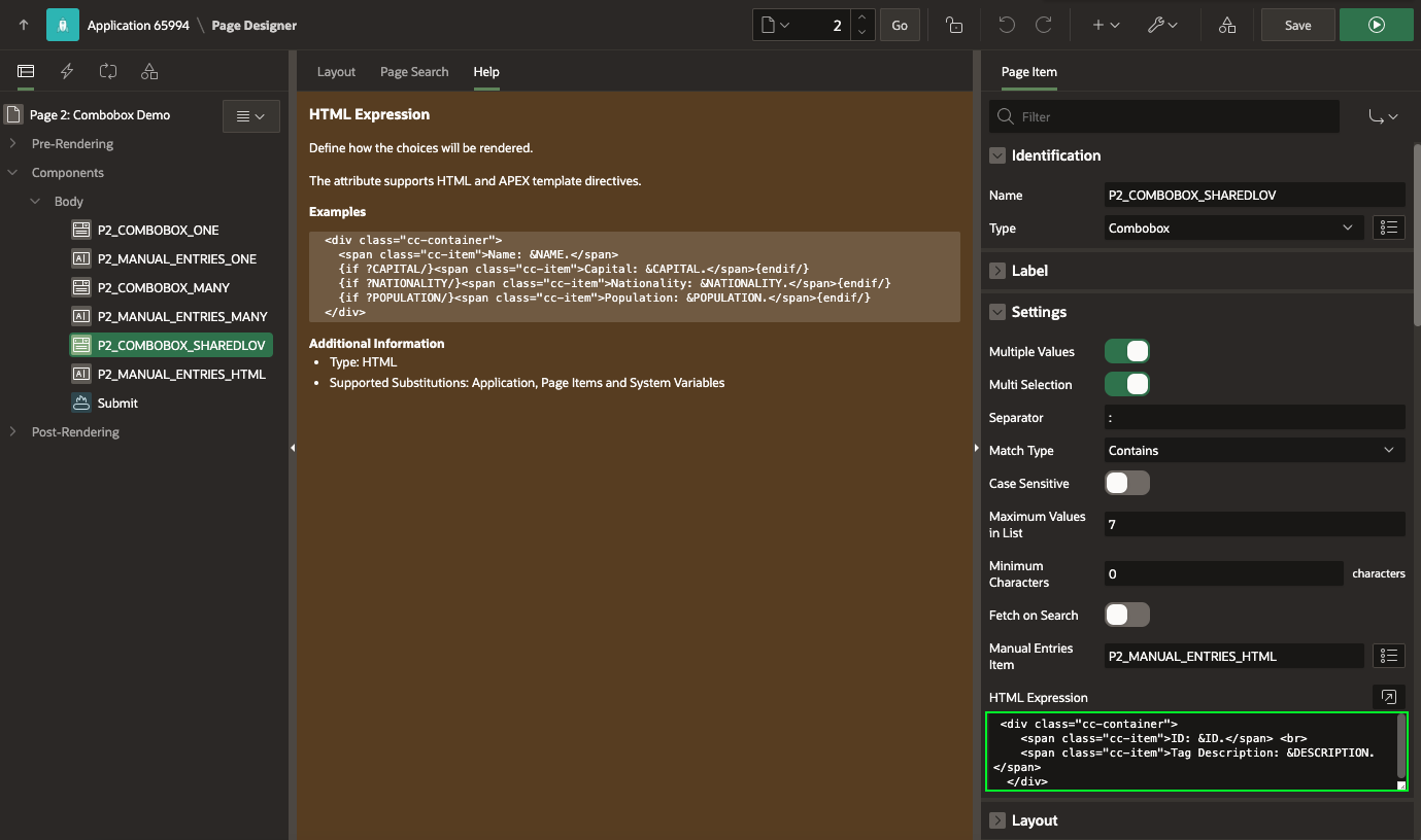 Combobox Custom HTML