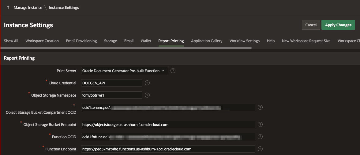 config remote server in APEX