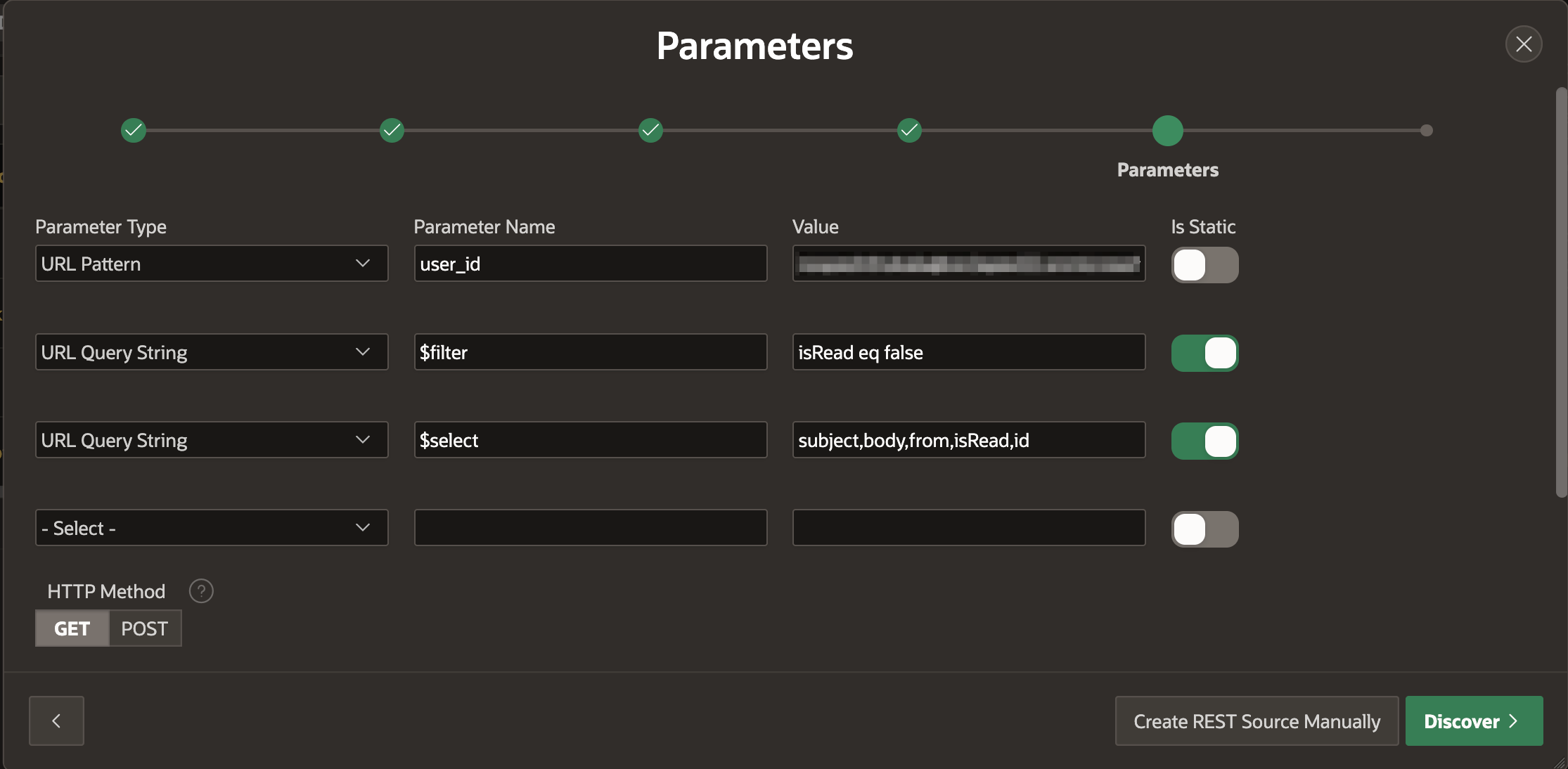 configure URL Query String Parameters
