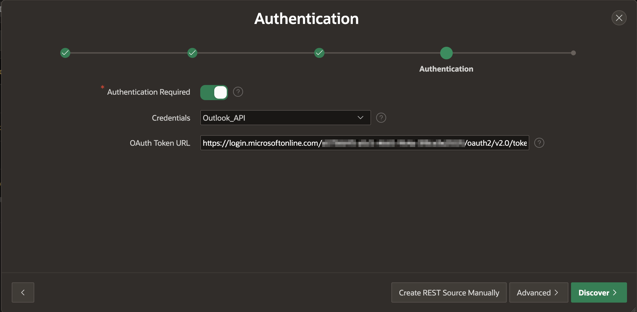 Select Web Credentials and Auth Token