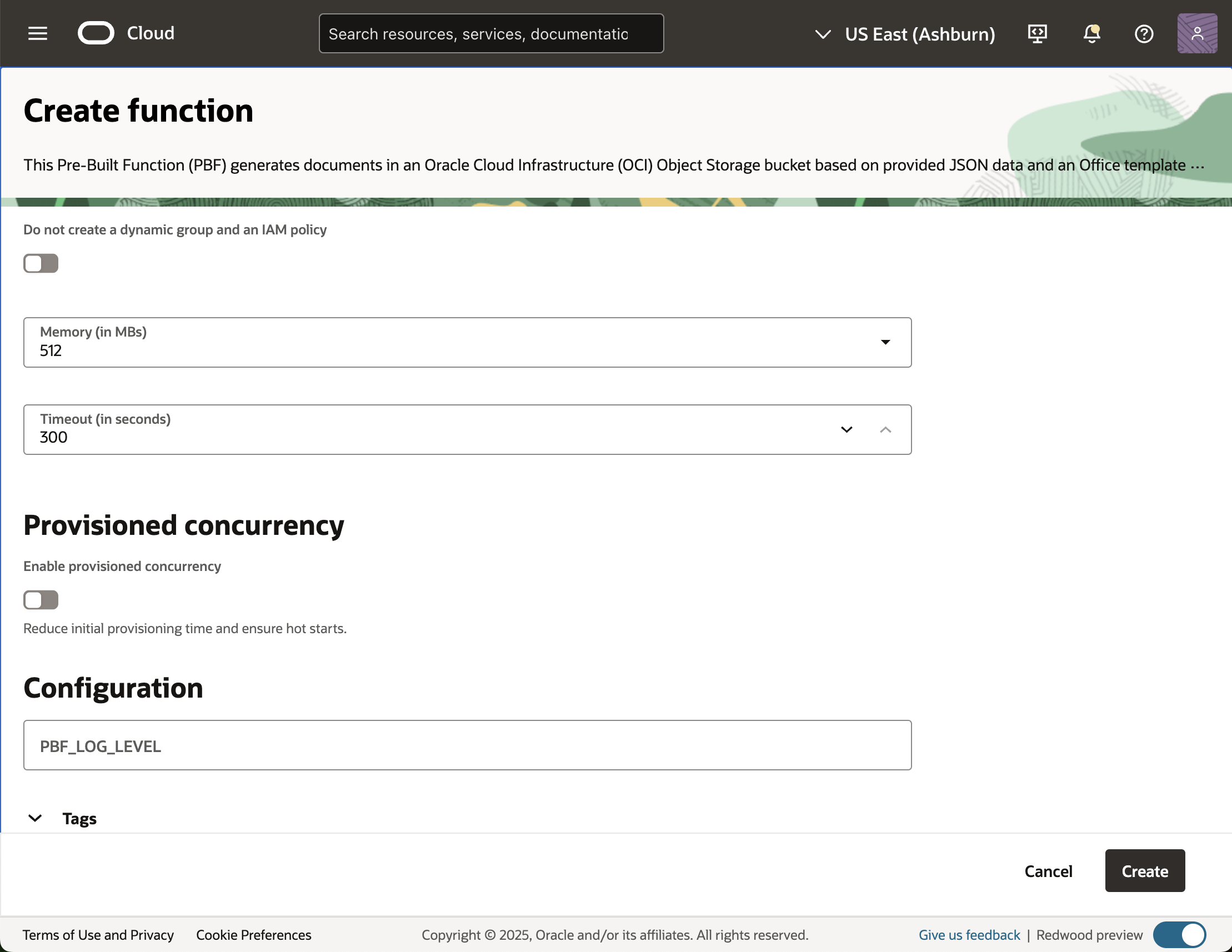 create function step two