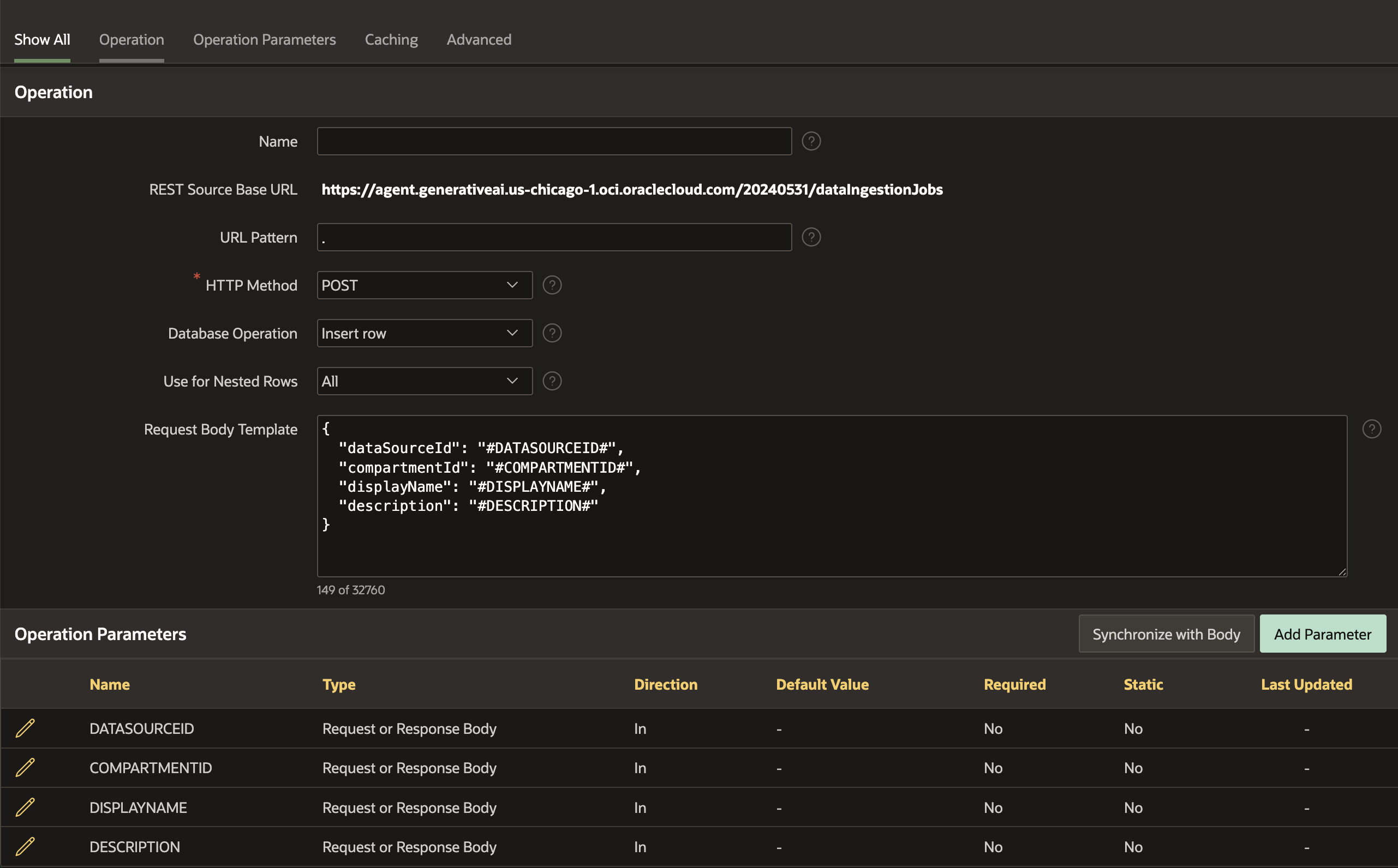 Create ingestion job API step 2